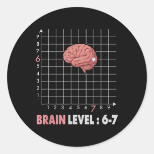 Grappige 67 Meme Wiskunde Zes Zeven Leraar Brainro Ronde Sticker