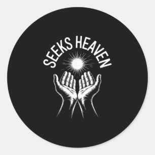 Grappige 67 Meme Zoekt Hemel Ironische Spirituele Ronde Sticker
