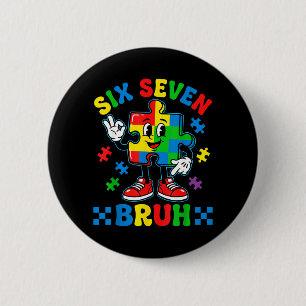 Grappige 67 Puzzel Autisme Bewustzijn 6 7 Mannen J Ronde Button 5,7 Cm