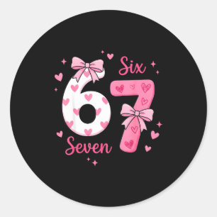 Grappige 67 Schattige Zes Zeven Meme Nk Hartjes Bo Ronde Sticker