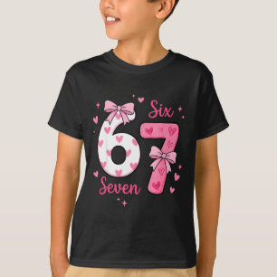 Grappige 67 Schattige Zes Zeven Meme Roze Harten B T-shirt