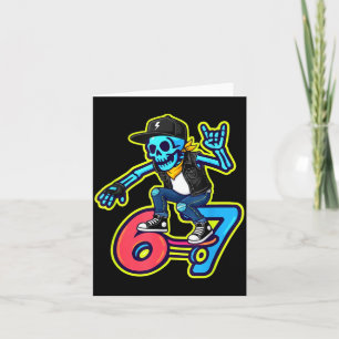 Grappige 67 Skelet Skater Meme Retro Skateboarden Kaart