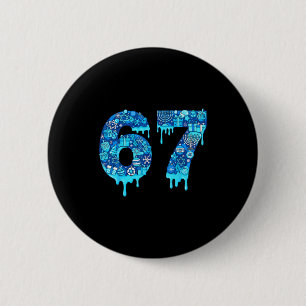 Grappige 67 Zes Zeven 6 7 Gelukkig Hanukkah Joods Ronde Button 5,7 Cm