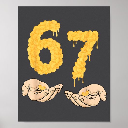 Grappige 67 Zes Zeven Cheesy Mac & Cheese 6 7 Kind Poster (Voorkant)