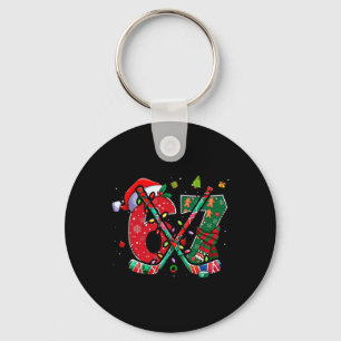 Grappige 67 Zes Zeven Kerst IJshockey Sleutelhanger