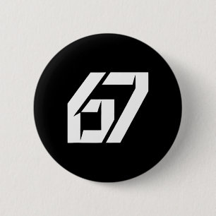 Grappige 67 Zes Zeven Meme 67 Retro Vintage Nummer Ronde Button 5,7 Cm