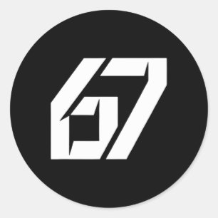 Grappige 67 Zes Zeven Meme 67 Retro Vintage Nummer Ronde Sticker