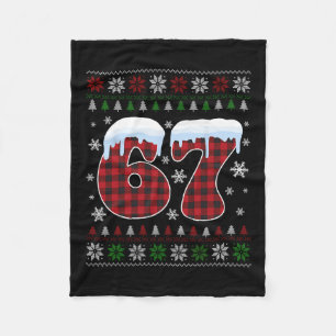 Grappige 67 Zes Zeven Meme Brainrot Afgang Kerstmi Fleece Deken
