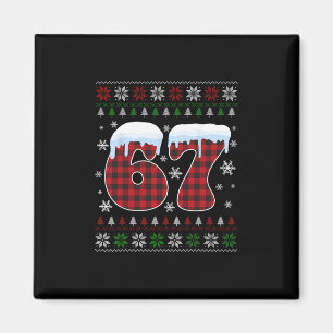 Grappige 67 Zes Zeven Meme Brainrot Afgang Kerstmi Magneet