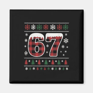 Grappige 67 Zes Zeven Meme Brainrot Cringe Kerstmi Magneet