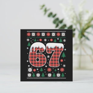 Grappige 67 Zes Zeven Meme Cringe Kerst Rood Gerui Feestdagenkaart
