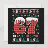 Grappige 67 Zes Zeven Meme Cringe Kerst Rood Gerui Feestdagenkaart (Voorkant)