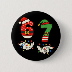 Grappige 67 Zes Zeven Meme Koppel Bijpassende Kers Ronde Button 5,7 Cm