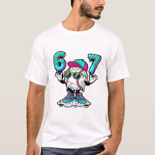 Grappige 6 7 Baseball Ijsje Drip Meme T-shirt