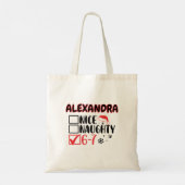 Grappige 6-7 kerstchecklist aangepaste naam tote bag (Achterkant)