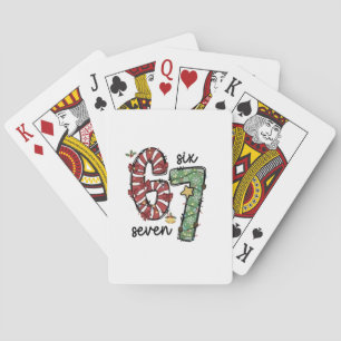 Grappige 6 7 Kerstman Squad Zesenzestig Kerstmis Pokerkaarten