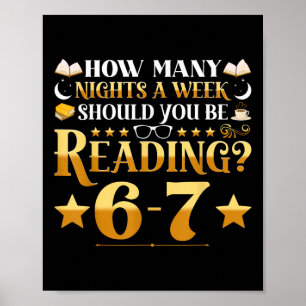 Grappige 6-7 Lezen Meme Quote Leraar Bibliothecari Poster