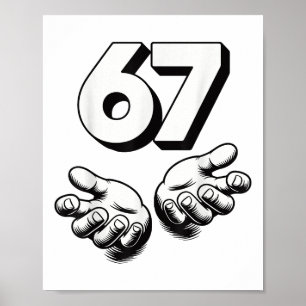 Grappige 6 7 Meme Gen Alpha Gen Z Jargon Zes Zeven Poster