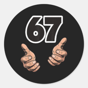 Grappige 6 7 Meme Gen Alpha Sla Six Seven Ronde Sticker