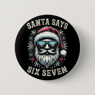 Grappige 6-7 Meme Kerstman Sinterklaas Zes Zeven B Ronde Button 5,7 Cm