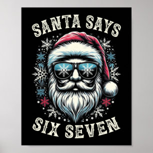 Grappige 6-7 Meme Kerstman Six Seven Brain Rot Poster