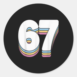 Grappige 6 7 Meme Zes Zeven Gen Alpha Jargon 67 Ronde Sticker