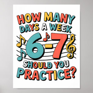 Grappige 6 7 Meme Zes Zeven Voor Muziekleraar Poster