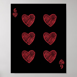 Grappige 6 7 Valentijn liefdeshart speelkaart stel Poster