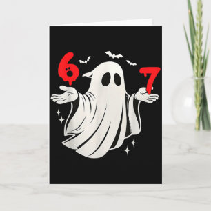 Grappige 6 7 Zes Zeven Meme Halloween Humor Geest  Kaart