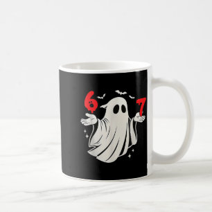 Grappige 6 7 Zes Zeven Meme Halloween Humor Geest Koffiemok