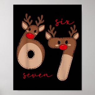 Grappige 6 7 Zes Zeven Meme Kerst Rendier Gen Al Poster
