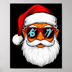 Grappige 6 7 Zes Zeven Meme Kerstman Gezicht Kerst Poster