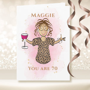 Grappige 70 en Fabulous Sassy Cartoon 70ste verjaa Kaart