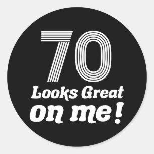 Grappige 70e verjaardag voor haar ronde sticker