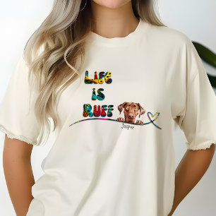 Grappige 70's Kleurrijke Retro Weimaraner Aangepas T-shirt