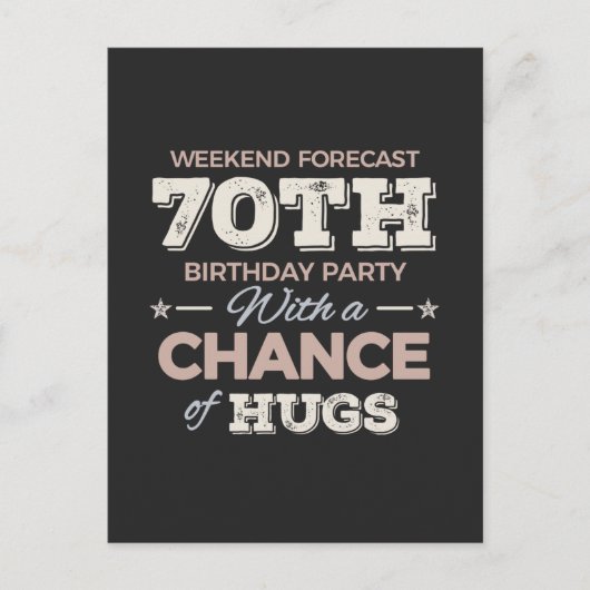 Grappige 70ste verjaardag uitspraken briefkaart (Voorkant)