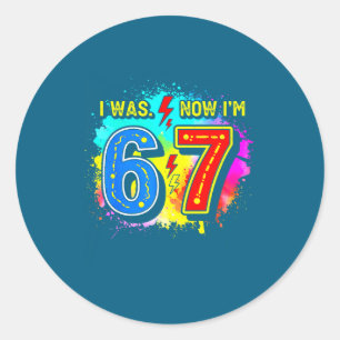 Grappige 7 Jaar Verjaardag Ik Was 6 Nu Ben Ik 7 Me Ronde Sticker