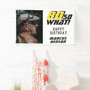 Grappige 80 dus wat Quote Foto 80ste verjaardagsfe Spandoek