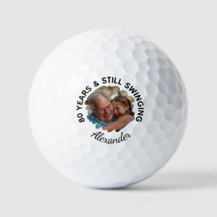 Grappige 80e verjaardag Nog steeds swingen Foto &  Golfballen