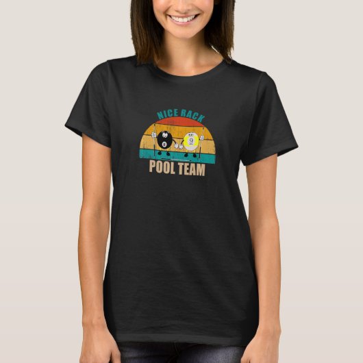 Grappige 8 9 Ball Biljart Team Mooie Rack Pool Pre T-shirt (Voorkant)