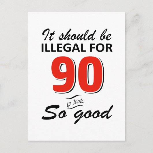 Grappige 90e jaar oude verjaardag design briefkaart (Voorkant)