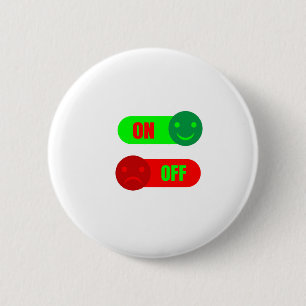 Grappige Aan/uit-humorknop Ronde Button 5,7 Cm