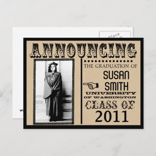 Grappige aangepaste Afstuderen Kaart (Voorkant / Achterkant)