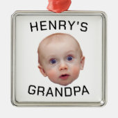 Grappige aangepaste Baby gezicht Metalen Ornament (Voorkant)