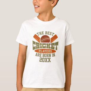 Grappige aangepaste cricket verjaardag geboorte da t-shirt