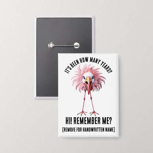 Grappige aangepaste Flamingo Flocking schokkende r Button (Voorkant / Achterkant)