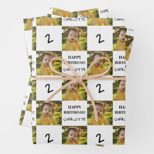 Grappige aangepaste foto Happy Birthday Age Kinder Inpakpapier Vel
