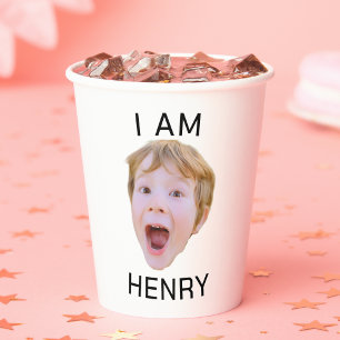 Grappige aangepaste gezicht cups verjaardagsfeestj papieren bekers