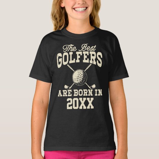 Grappige aangepaste golf jaar geboren naam t-shirt (Voorkant)