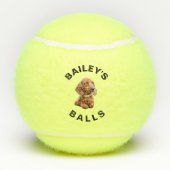 Grappige aangepaste hond foto tennisballen (Achterkant)